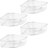 image:imageiDesign Clear Plastic 14 Wedge Bin 2Pack  Corner Lazy Susan Cabinet Kitchen Cabinet Organizer4 Piece Set