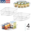 image:imageiDesign Clear Plastic 14 Wedge Bin 2Pack  Corner Lazy Susan Cabinet Kitchen Cabinet Organizer4 Piece Set