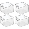image:imageiDesign Clear Plastic Storage Bins 4Pack  For Kitchen Pantry and Fridge For Cabinets and ShelvesPack of 4