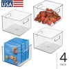 image:imageiDesign Clear Plastic Storage Bins 4Pack  For Kitchen Pantry and Fridge For Cabinets and ShelvesPack of 4