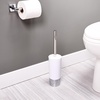 image:imageiDesign Compact Toilet Brush and Holder for Bathroom WhiteChrome  For Bathroom Shower Compact1 Count Pack of 1