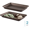 image:imageiDesign Decorative Countertop Vanity Tray Organizer for Bathroom Bedroom Closet Entryway Set of 2 97 x 63 x 1 BronzeSet of 2