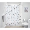 image:imageiDesign Dots PEVA Shower Curtain BlackFrost 72 x 72  Water Resistant 12 Rust Resistant Metal Grommets For Shower or Tub Master and Guest BathroomFlowersFrost