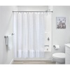 image:imageiDesign Dots PEVA Shower Curtain BlackFrost 72 x 72  Water Resistant 12 Rust Resistant Metal Grommets For Shower or Tub Master and Guest BathroomWhiteFrost