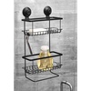 image:imageiDesign Everett Metal Push Lock Suction Shower Caddy Extra Space for Shampoo Conditioner and Soap with Hooks for Razors Towels Loofahs and More 111 x 49 x 654 Matte BlackShower Caddy