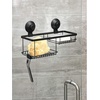 image:imageiDesign Everett Metal Push Lock Suction Shower Caddy Extra Space for Shampoo Conditioner and Soap with Hooks for Razors Towels Loofahs and More 111 x 49 x 654 Matte BlackCombo Basket