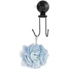 image:imageiDesign Everett Metal Push Lock Suction Shower Caddy Extra Space for Shampoo Conditioner and Soap with Hooks for Razors Towels Loofahs and More 111 x 49 x 654 Matte BlackDouble Hook