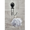 image:imageiDesign Everett Metal Push Lock Suction Shower Caddy Extra Space for Shampoo Conditioner and Soap with Hooks for Razors Towels Loofahs and More 111 x 49 x 654 Matte BlackDouble Hook