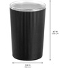 image:imageiDesign Fluted Plastic Bathroom Countertop or Vanity StorageSet of 2WhiteClear CanisterBlackClear