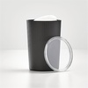 image:imageiDesign Fluted Plastic Bathroom Countertop or Vanity StorageSet of 2WhiteClear CanisterBlackClear