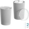 image:imageiDesign Fluted Plastic Bathroom Countertop or Vanity StorageSet of 2WhiteClear CanisterGrayClear