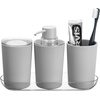 image:imageiDesign Fluted Plastic Bathroom Countertop or Vanity StorageSet of 2WhiteClear CanisterGrayClear