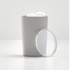 image:imageiDesign Fluted Plastic Bathroom Countertop or Vanity StorageSet of 2WhiteClear CanisterGrayClear