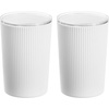 image:imageiDesign Fluted Plastic Bathroom Countertop or Vanity StorageSet of 2WhiteClear CanisterWhiteClear