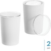 image:imageiDesign Fluted Plastic Bathroom Countertop or Vanity StorageSet of 2WhiteClear CanisterWhiteClear