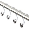 image:imageiDesign Forma Mini Shower Curtain Hooks  Set of 12 Brushed Stainless  For Bathroom Smooth Gliding DurableBrushed Stainless Steel