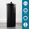 image:imageiDesign Freestanding Bathroom Toilet Paper Storage Holder with Lid Bronze  For 3 Extra RollsBlack