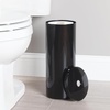 image:imageiDesign Freestanding Bathroom Toilet Paper Storage Holder with Lid Bronze  For 3 Extra RollsBlack