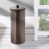 image:imageiDesign Freestanding Bathroom Toilet Paper Storage Holder with Lid Bronze  For 3 Extra RollsBronze