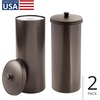 image:imageiDesign Freestanding Bathroom Toilet Paper Storage Holder with Lid Bronze  For 3 Extra RollsBronze
