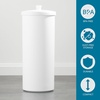 image:imageiDesign Freestanding Bathroom Toilet Paper Storage Holder with Lid Bronze  For 3 Extra RollsWhite