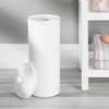 image:imageiDesign Freestanding Bathroom Toilet Paper Storage Holder with Lid Bronze  For 3 Extra RollsWhite