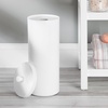 image:imageiDesign Freestanding Bathroom Toilet Paper Storage Holder with Lid Bronze  For 3 Extra RollsWhite