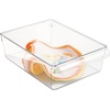 image:imageiDesign Fridge Storage Bin with Handle Clear  Fridge Tray For Cheeses and SnacksPack of 1