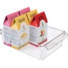 image:imageiDesign Fridge Storage Bin with Handle Clear  Fridge Tray For Cheeses and SnacksPack of 1