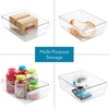 image:imageiDesign Fridge Storage Bin with Handle Clear  Fridge Tray For Cheeses and SnacksPack of 2