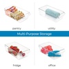 image:imageiDesign Fridge Storage Bin with Handle Set of 4 Clear  Fridge Tray for Meats and CheesesPack of 1