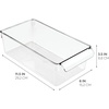image:imageiDesign Fridge Storage Bin with Handle Set of 4 Clear  Fridge Tray for Meats and CheesesPack of 1