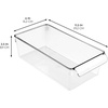 image:imageiDesign Fridge Storage Bin with Handle Set of 4 Clear  Fridge Tray for Meats and CheesesPack of 2