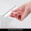 image:imageiDesign Fridge Storage Bin with Handle Set of 4 Clear  Fridge Tray for Meats and CheesesPack of 4