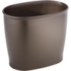 image:imageiDesign Kent Oval Wastebasket Trash Can for Bathroom Kitchen Office  GrayBronze  Set of 2