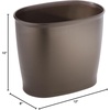 image:imageiDesign Kent Oval Wastebasket Trash Can for Bathroom Kitchen Office  GrayBronze  Set of 2