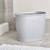 image:imageiDesign Kent Oval Wastebasket Trash Can for Bathroom Kitchen Office  GraySilver