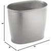 image:imageiDesign Kent Oval Wastebasket Trash Can for Bathroom Kitchen Office  GraySilver