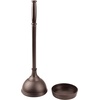 image:imageiDesign Kent Plastic Plunger with Cover Set Bronze  596 x 596 x 2166 For Master Guest Kids Office Bathroom Cleaning and StorageToilet Plunger