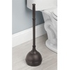 image:imageiDesign Kent Plastic Plunger with Cover Set Bronze  596 x 596 x 2166 For Master Guest Kids Office Bathroom Cleaning and StorageToilet Plunger