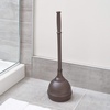 image:imageiDesign Kent Plastic Plunger with Cover Set Bronze  596 x 596 x 2166 For Master Guest Kids Office Bathroom Cleaning and StorageToilet Plunger