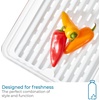 image:imageiDesign Large Fridge Produce Bin with Removable Drainage Tray and Lid  Set of 4  ClearWhitePack of 4