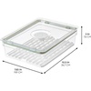image:imageiDesign Large Fridge Produce Bin with Removable Drainage Tray and Lid  Set of 4  ClearWhitePack of 4