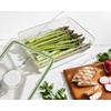 image:imageiDesign Large Fridge Produce Bin with Removable Drainage Tray and Lid  Set of 4  ClearWhitePack of 4