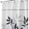 image:imageiDesign Laurel Fabric Polyester Shower Curtain 72 x 72  GrayBlue  1085 L x 87 W x 105 H Bathroom CurtainBlack and Gray