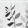 image:imageiDesign Laurel Fabric Polyester Shower Curtain 72 x 72  GrayBlue  1085 L x 87 W x 105 H Bathroom CurtainLaurel Gray and Black