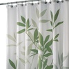 image:imageiDesign Laurel Fabric Polyester Shower Curtain 72 x 72  GrayBlue  1085 L x 87 W x 105 H Bathroom CurtainLight Green