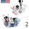 image:imageiDesign Makeup Organizer for Countertop Clear  Storage for Cosmetics and Toiletries Made in USAPack of 2