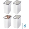 image:imageiDesign Medium Airtight Kitchen Canister White Set of 4  For Kitchen PantryLarge