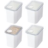 image:imageiDesign Medium Airtight Kitchen Canister White Set of 4  For Kitchen PantryMedium